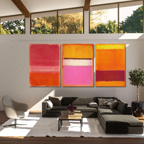Set of 3 Rothko Abstract Art,Minimalism Painting,Rothko Canvas, Rothko Poster, Rothko Painting, Rothko Bundle,Rothko Expensive, White Center