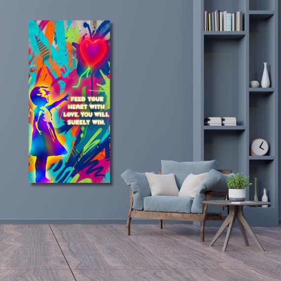 Banksy Girl and Balloon Canvas Print – Motivational Graffiti Street Art Wall Decor