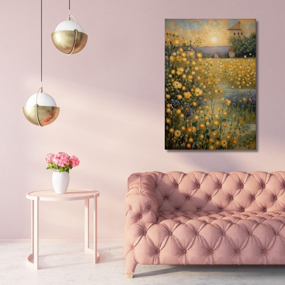 Gustav Klimt Canvas Wall Art Klimt Print, Klimt Canvas Poster, Gustav Klimt Poster, Klimt Exhibition Painting, Flower Garden Flower Market