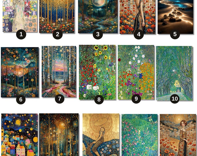 Custom Klimt Canvas Set Print, Choose From 75 Artworks, Single Diptych Triptych Living Room Decor