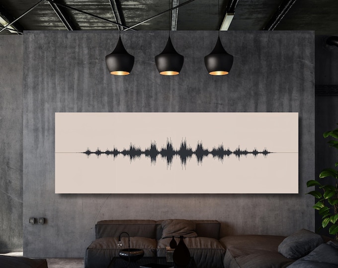 Soundwave Canvas Wall Art Song Lyrics Wall Art Unique Music Gift for Home Decor, Audio Waveform Print art Personalized with your chosen song