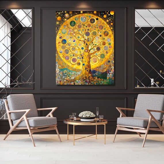 Tree Of Life Gustav Klimt watercolor painting Canvas Wall Art Klimt Print Klimt Canvas Poster Gustav Klimt Poster Klimt Exhibition Painting