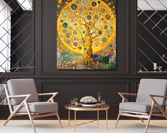 Tree Of Life Gustav Klimt watercolor painting Canvas Wall Art Klimt Print Klimt Canvas Poster Gustav Klimt Poster Klimt Exhibition Painting