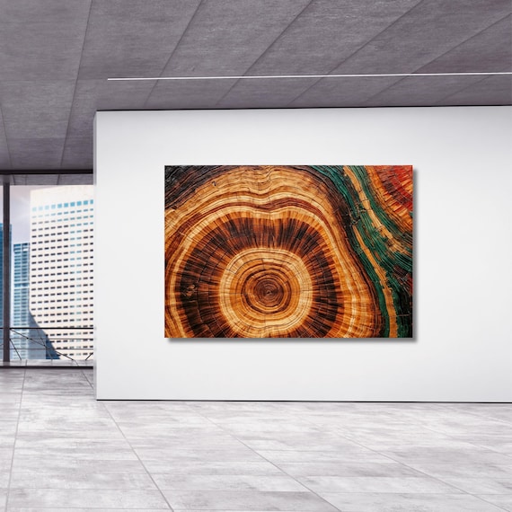 Wood Texture Wall Decor Wood Crack Abstract Natural Canvas Wall Art Great Design Solution Tree Ring Print of stump,Tree ring Canvas art gift