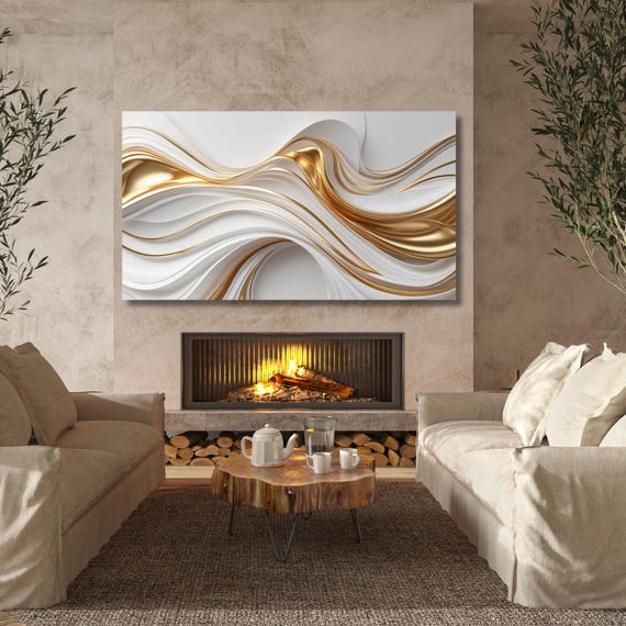 Abstract Canvas wall art, Luxury Art, Abstract Decor, Oversize Canvas, Contemporary Art Marble Canvas Black Gold Marble Decor Wall art gift