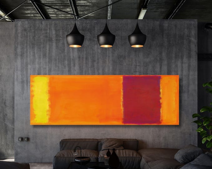 Panoramic Rothko Style Canvas Art Print: Large Vintage Wall Decor