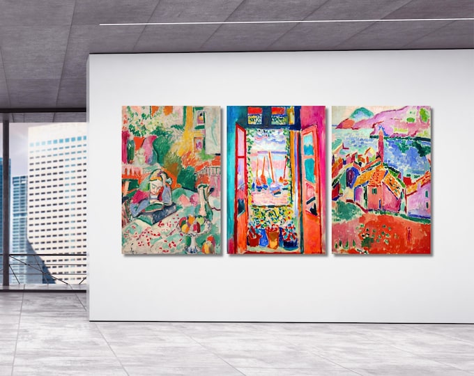 Matisse Fauvism Landscape Canvas Prints, Colorful Exhibition Poster Set