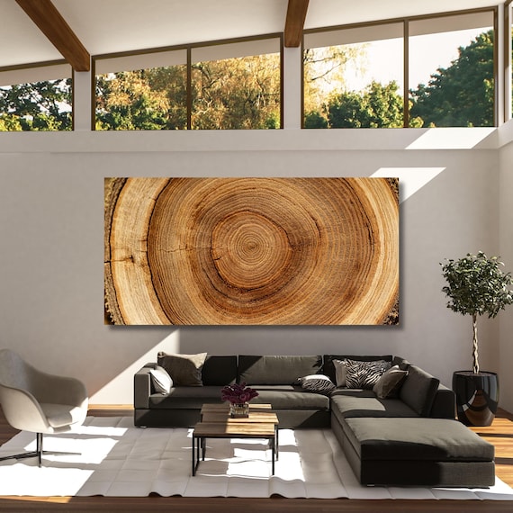Natural Tree Rings Canvas Wall Art Elegant Natural Wall Art Great Design Solution for Echo Tree Ring Print of stump, Tree ring Canvas art