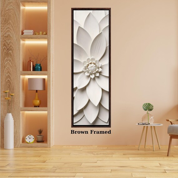 Long Narrow Canvas Wall Art Vertical Nature Print Tall Modern Tree or Mountain Wall Decor for Hallway, Entryway or Small Space Styling Print