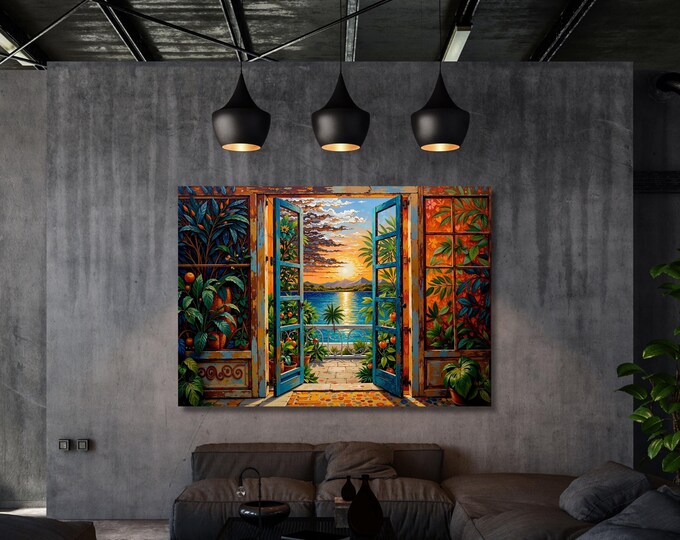 Henri Matisse Style Seascape Canvas Art, Open Window Print