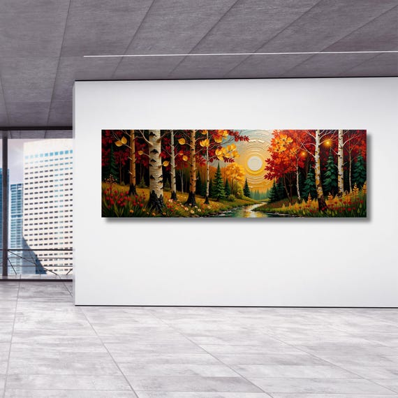 Klimt Style Birch Tree Canvas Wall Art: Yggdrasil Celtic Decor