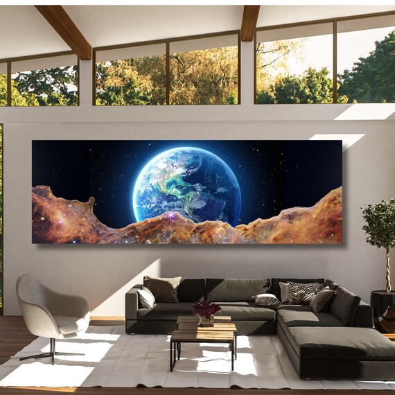 Panoramic James Webb Carina Nebula Canvas Wall Art NASA images World poster  Image Space Canvas Deep Field Images Space Gift Space Canvas