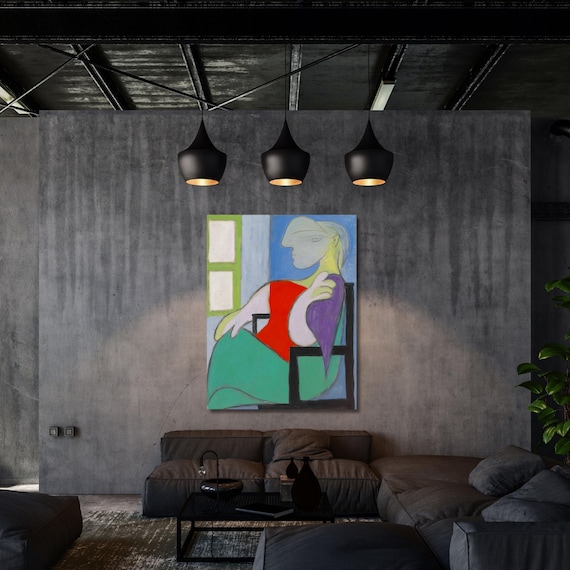 Pablo Picasso Femme Assise Près d'Une Fenêtre Canvas Art, The Dream Picasso Print, Famous Sleeping Woman Portrait, Cubist Masterpiece