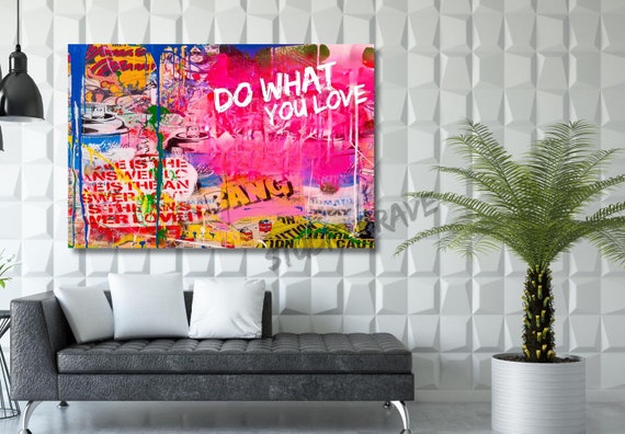Banksy Canvas Wall Art, Banksy Street Art, Trendy Wall Decor, Christmas Gift Banksy Wall Art, Graffiti Wall Art Gift Canvas Love Banksy art