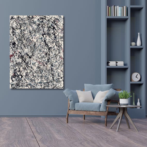 Jackson Pollock Number 19, 1948 Canvas Print, Abstract Expressionist Wall Art