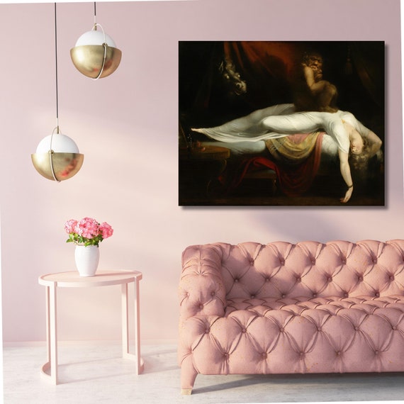 Henry Fuseli The Nightmare Canvas Wall Art HenryFuseli Canvas Wall Art Exhibition Artwork Canvas wall art gift Fuseli Reproduction decor art