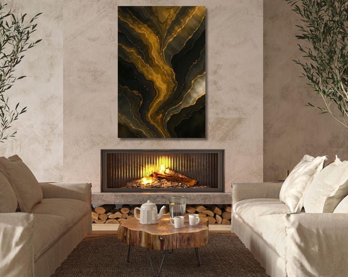 Japandi Abstract Canvas Art: Wabi Sabi Terracotta Boho Print (Ready to Hang)
