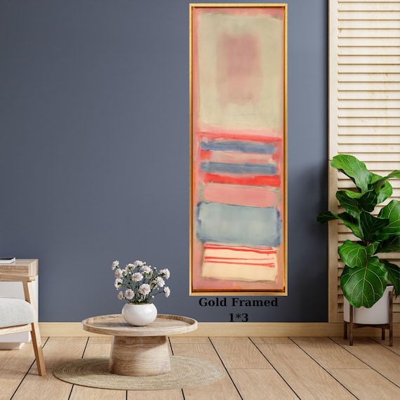 Long Narrow Canvas Wall Art Vertical Nature Print Tall Modern Mark Rothko Style Wall Decor for Hallway, Entryway or Small Space art