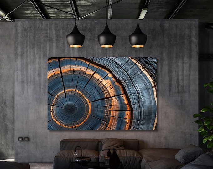 Colorful Tree Rings Canvas Wall Art Tree Rings Print Elegant Natural Wall Art  Echo Reduction  Modern Farmhouse Living Room Canvas Print