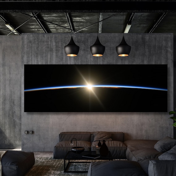 Panoramic Sunrise Begins NASA The International Space Station Images Canvas Wall Art NASA Canvas art NASA poster, James Webb Space gift art