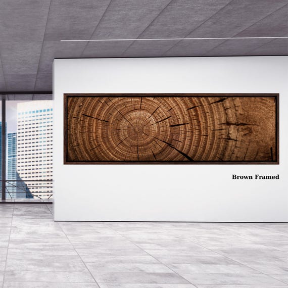 Panoramic Tree Rings Canvas Wall Art Elegant Natural Wall Art Great Design Solution for Echo Tree Ring Print of stump, Tree ring Canvas art