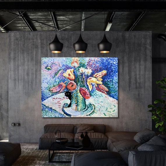 Henri Matisse Parrot Tulip cat Canvas Wall Art Henri Matisse cat Style Painting Matisse Parrot Tulip cat Canvas decor art gift poster arts