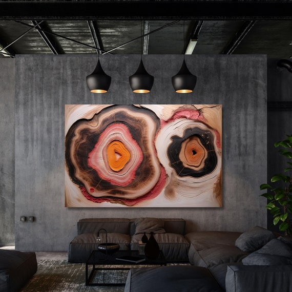 Tree Rings Canvas Wall Art Elegant Natural Wall Art Great Design Solution for Echo Tree Ring Print stump,Tree ring Wood Canvas art Texture