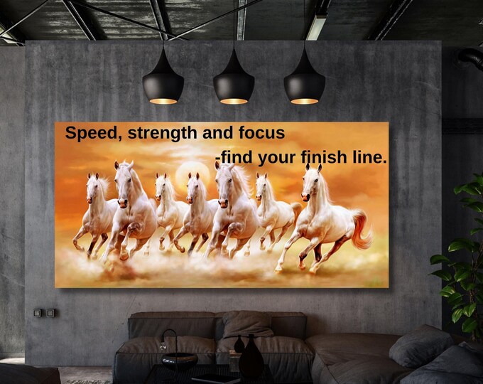Inspirational Horse Canvas Wall Art: Motivational Animal Print