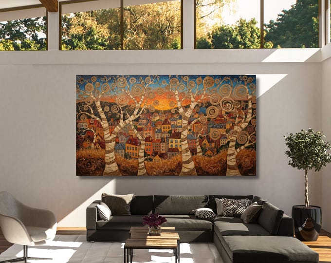 Gustav Klimt Tree of Life Canvas Wall Art Klimt Print, Klimt Canvas Poster, Gustav Klimt Poster, Klimt Exhibition Painting, Flower Garden