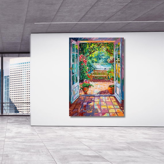 Style Open Window Henri Matisse Canvas Wall Art Sun Matisse and Klimt Style Painting Sea Orange   Matisse Window Klimt Canvas decor art