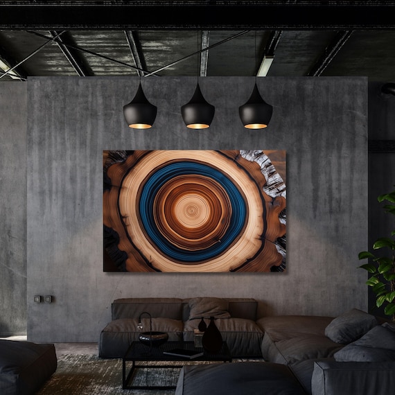 Tree Rings Canvas Wall Art: Natural Wood Texture Print