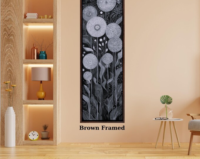 Nature Canvas Wall Art, Vertical Tall Trees and Mountain Print (Small Spaces)