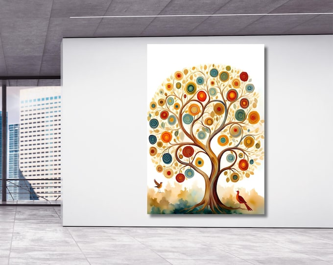 Klimt Tree of Life Canvas, Floral Garden Art (Ready to Hang)