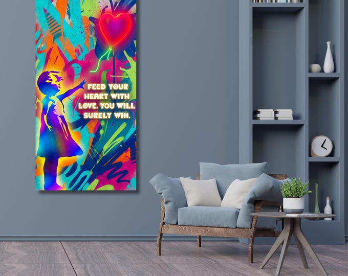 Banksy Girl and Balloon Canvas Print – Motivational Graffiti Street Art Wall Decor