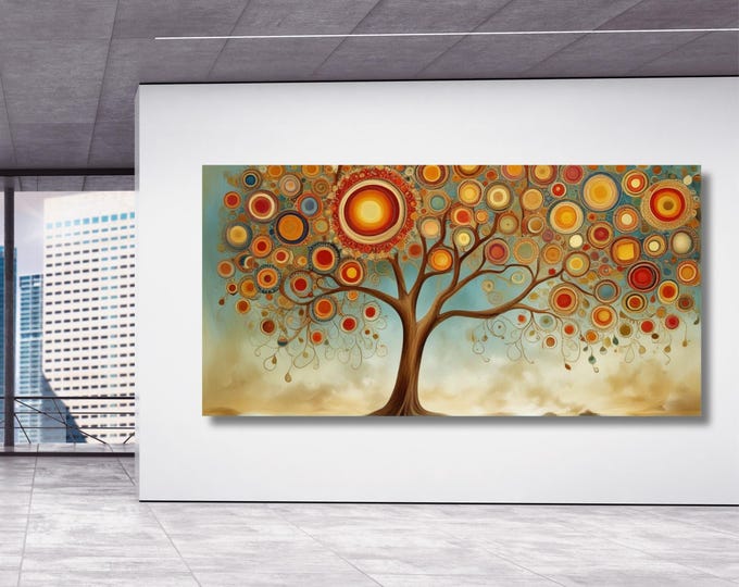 Gustav Klimt Style Tree of Life Canvas Wall Art