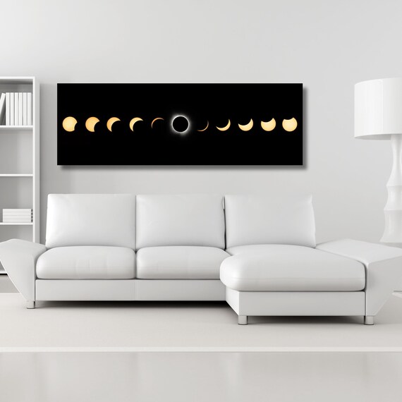Panoramic Solar eclipse Canvas Wall Art NASA Canvas art NASA Solar eclipse poster Solar Eclipse Print,Great American Eclipse,NASA Photo 2024