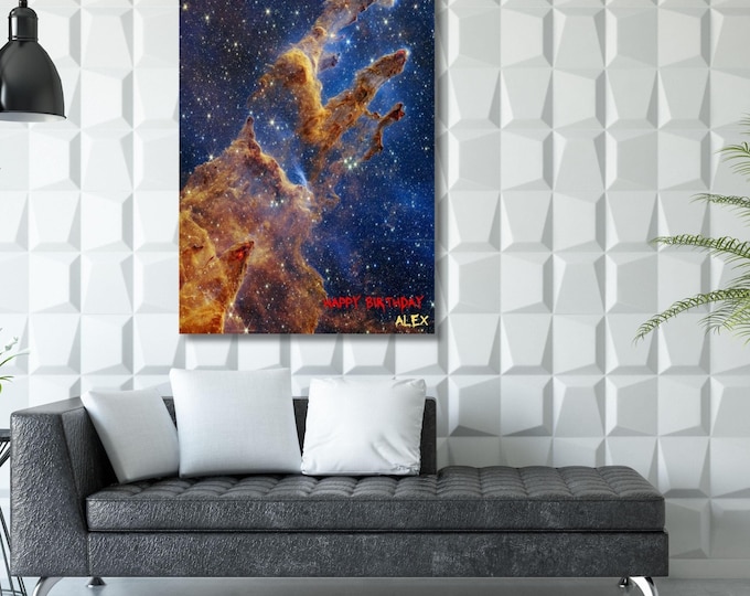 Personalized Name NASA Canvas Wall art, Custom Name Sign Printing, Gifts for Couples, Family Names, birthday gift, Christmas gift