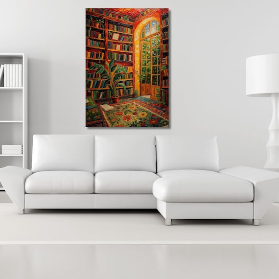 Library Henri Matisse Canvas Wall Art Sun Matisse and Klimt Style Painting Sea Orange   Matisse Window Klimt Canvas Library decor art gift