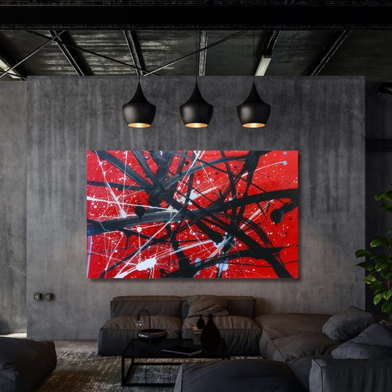 Pollock Style Canvas Wall Art, Abstract Drip Painting Print, Modern Splatter Art, Jackson Pollock Inspired Canvas, wall hangings Wall Decor