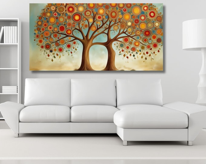 Gustav Klimt Twins Tree of Life Canvas Wall Art Klimt Print, Klimt Canvas Poster, Gustav Klimt Poster, Klimt lovers Tree of Life Painting