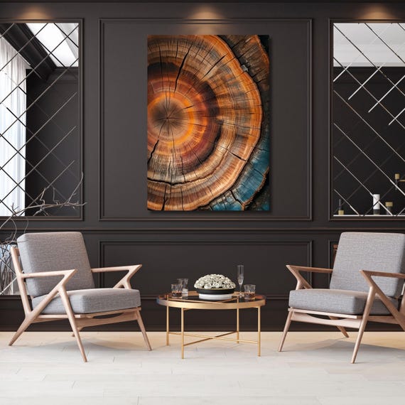 Tree Rings Canvas Wall Art Elegant Natural Wall Art Great Design Solution for Echo Tree Ring Print stump,Tree ring Wood Canvas art Texture