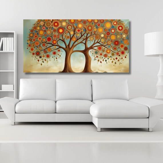 Gustav Klimt Twins Tree of Life Canvas Wall Art Klimt Print, Klimt Canvas Poster, Gustav Klimt Poster, Klimt lovers Tree of Life Painting