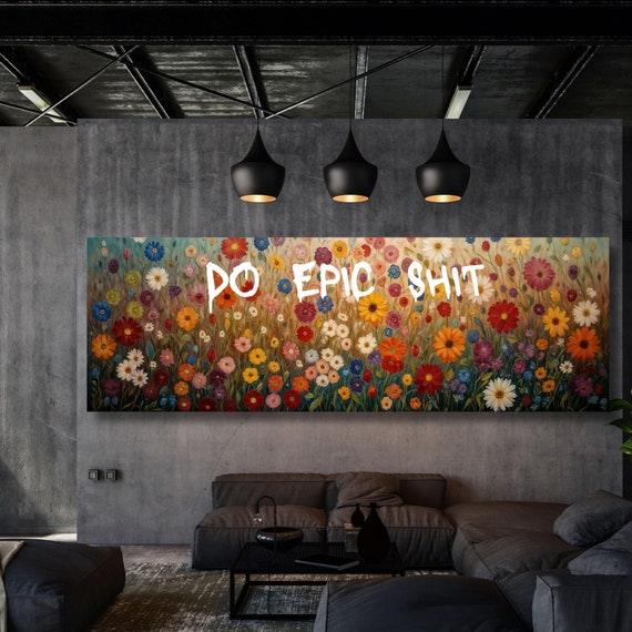Panoramic Do Epic Shit Canvas Wall Art Motivational Print, Chic Wall Decor, Ideal for Office & home, Motivational Wall Art, Great Gift art