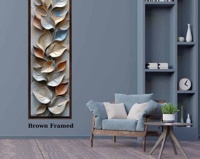 Long Narrow Canvas Wall Art Vertical Nature Print Tall Modern sun Tree or Mountain Wall Decor for Hallway,Entryway Small Space Styling Print