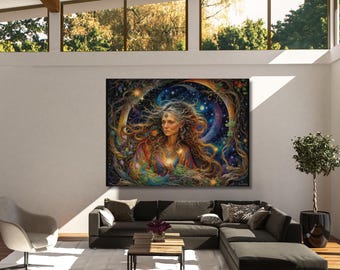 Spiritual Mother Canvas Art, Fantasy Gaia, Mythology Gift