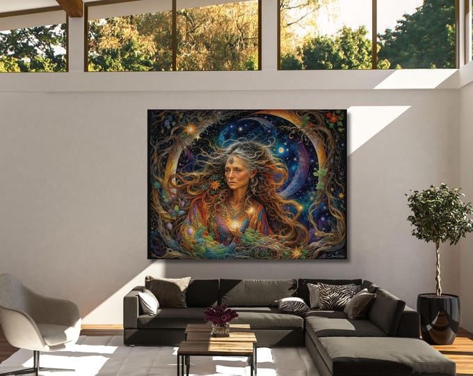 Spiritual Mother Canvas Art, Fantasy Gaia, Mythology Gift