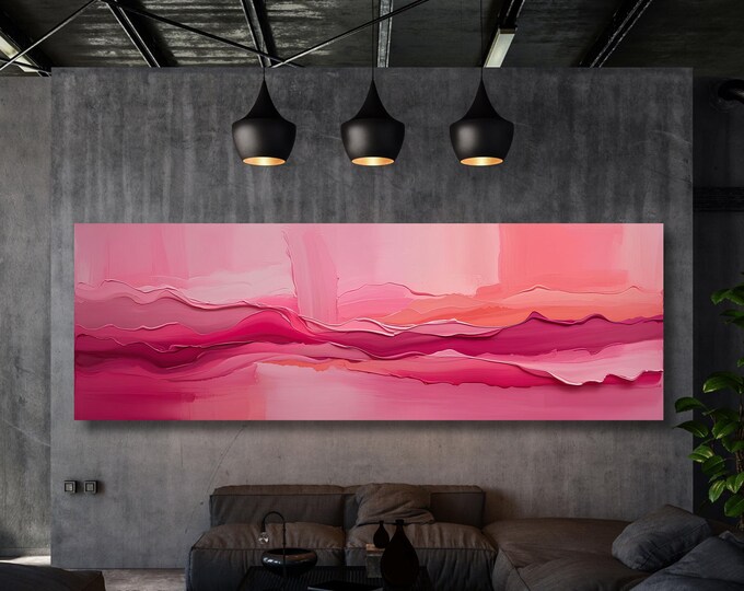 Mark Rothko Style Canvas Art, Large Abstract Pink Wall Print (Digital Download)