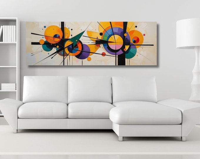 Wassily Kandinsky Style Abstract Canvas Wall Art Print, Exhibition Decor (Ready to Hang)