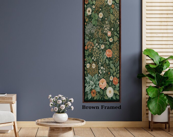 Framed Wildflower Canvas Print: Tall, Narrow Botanical Wall Art