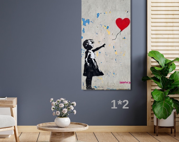 Banksy Girl with Balloon Canvas Art – Street Graffiti Wall Print